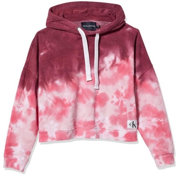 Calvin Klein Tops - Womens Calvin Klein Tye Die Cropped Hoodie